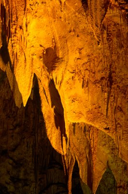 (GW3) The Queen's Draperies, a drip curtain, Carlsbad Caverns National Park, NM