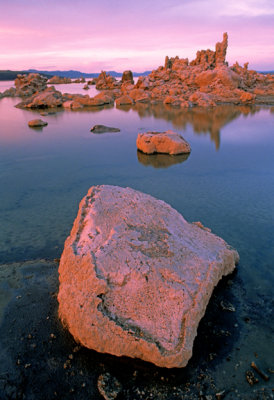 (GW9) Tufa pinacles and tufa encrusted rock, Mono Lake, CA