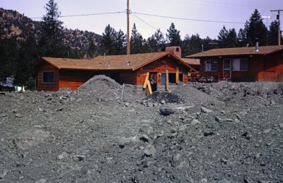 (MW6) House partially buried by a mudflow at Wrightwood, CA