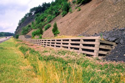 (MW9) Crib structure used to support slope near Scranton, PA