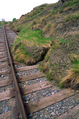 (MW24) Debris flow envelopes railroad tracks, Valley City, ND