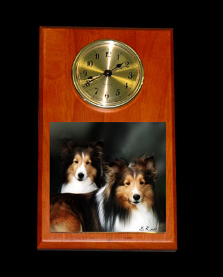 Wood Clock w/ 4Tile $65