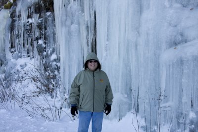 Astrid in Front of Some Icicles 