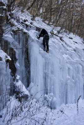Practicing Ice Climbing