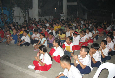 Having fun during a lecture exposing the kids to Philippine birds.