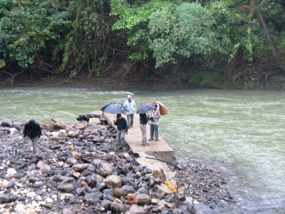 The group checking the river bank with VM Conrad C.
