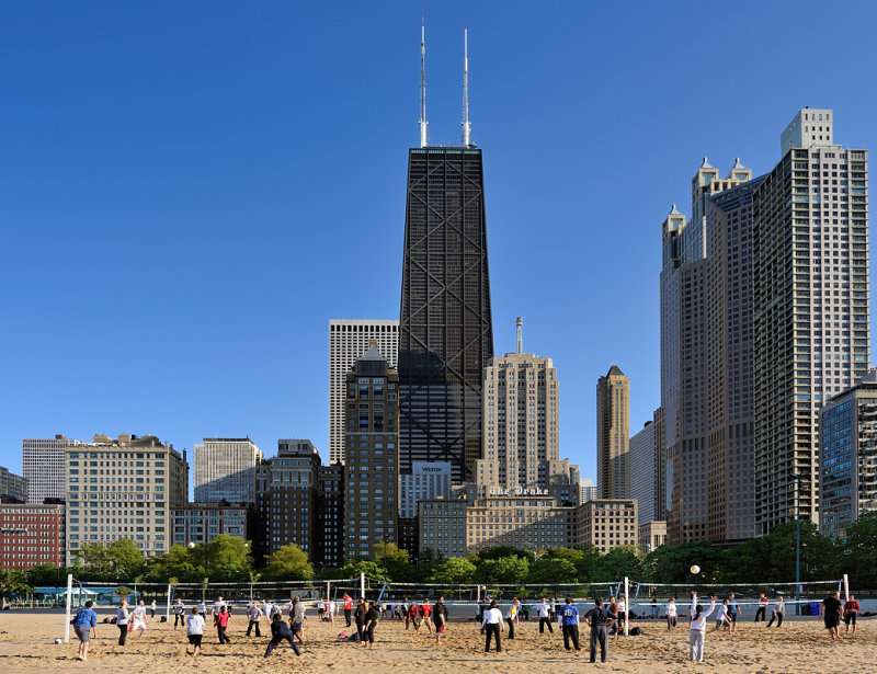 Volleyball on Oak Street Beach