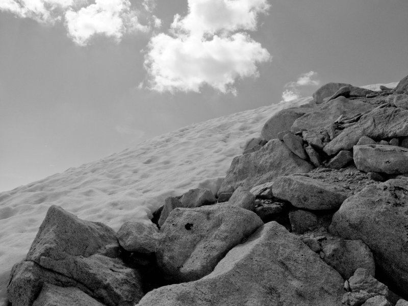 nearing the summit B&W