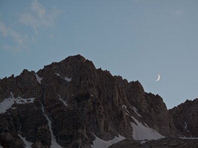 mountain and moon