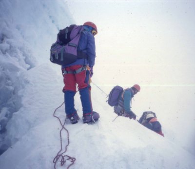 Rappeling the Ferrari Route from the summit ridge