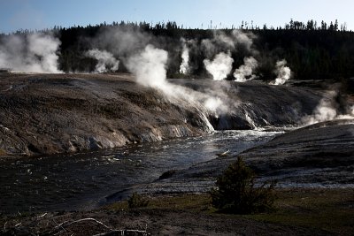 Geothermal Activity Along the Firehole River - Aptly Named