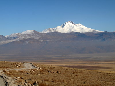 Mt. Erciyes view from Yesilhisar-Urgup road