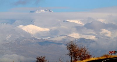 Mt. Erciyes from Urgup-Yesilhisar road