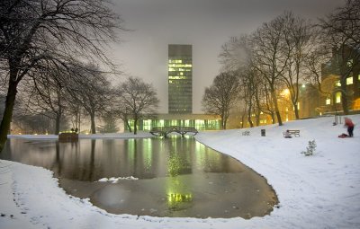 Arts tower in winter