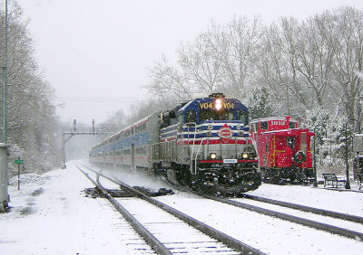 VRE in the snow at Clifton