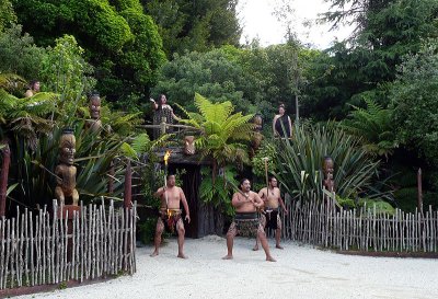 Maori Warriors Protecting Village Entrance