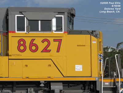 UP SD70ACe 8627 Isolated Cab Detail
