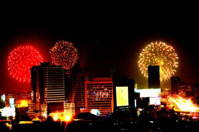 Bangkok Fireworks - saturated