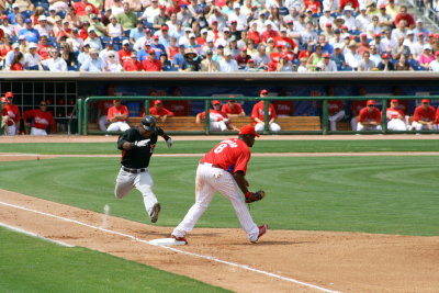 Out at first