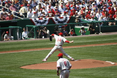 Halladay's first pitch as a Phillie