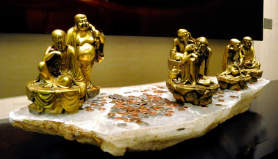 Hallway Display Buddhas Detail