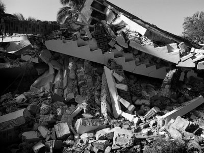 Earthquake Destroyed Wing of the Cyvadier Plage