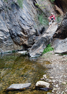 Enjoying the shade at Cattail Falls