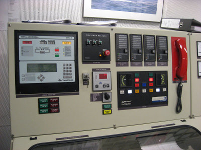 Fire response panel section of the Engineer's console
