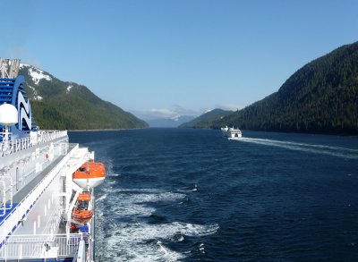 Grenville Channel - passing the Northern  Adventure