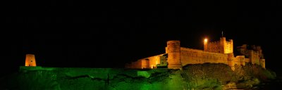 Bamburgh castle at night