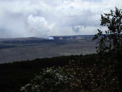 Volcano Kilauea... no es podia fer la ruta interior al volcà perque estava treient fums moooolt tòxics