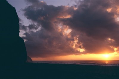 posta de sol a Kalalau Beach