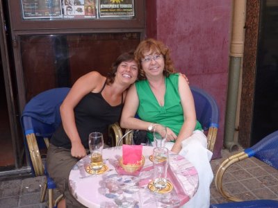 la visiteta de l'Anna i el Jordi (els meus tiets) per fer una birreta amb la seva nebodeta... quina ilusioooó!
