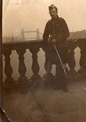 W.J.A. Stewart on London Bridge, 1917.