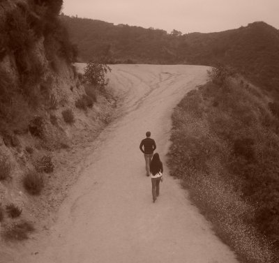 Dave & Emily up a hill