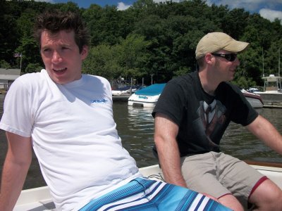 Grant and Mike in Irondequoit Bay