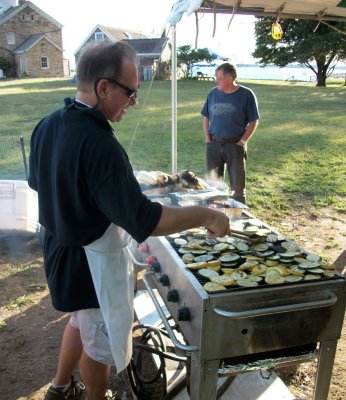 Grilling on Sheffield Island in CT