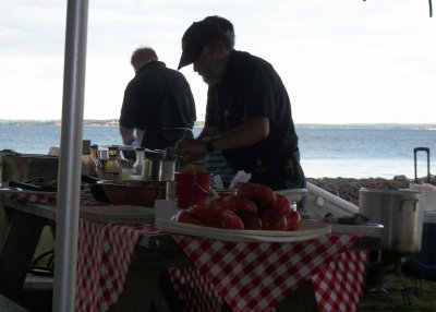 Boat captain and lobsters