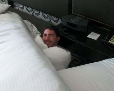 Aaron captured in the room