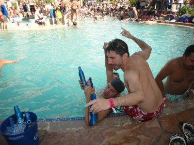 Guys pool antics