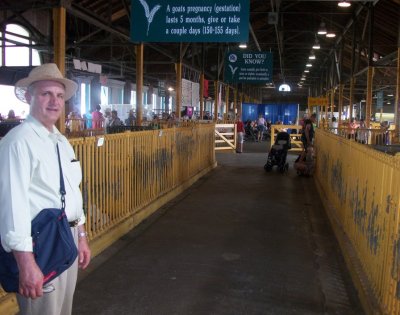 Dad touring informative animal lair