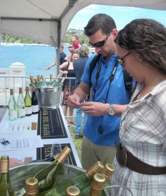 In line for wine