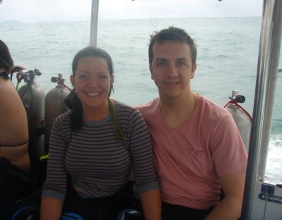 Pam and I on a dive trip to the HMAS Brisbane