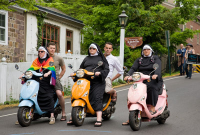 Vespa Riding Nuns and Friends