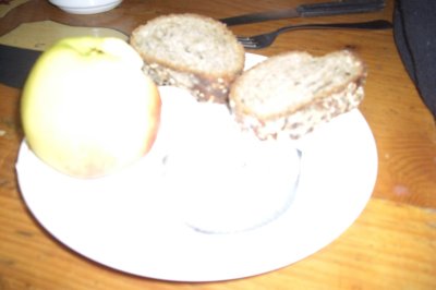 Rollmops mit Apfel und Brot