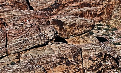 hikers  in white and red shirts upper left    CALICO HILLS NEVADA