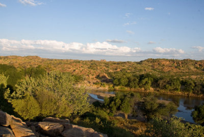 Mapungubwe fortress as seen from Botswana across Limpopo