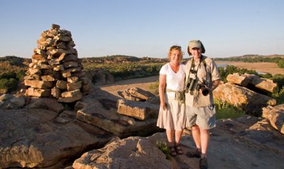 Bakenkop beacon in Botswana overlooking borders with Zimbabwe and RSA
