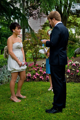 Nick reading his vows
