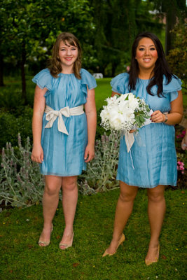 Caitlin and Patricia, the bridesmaid and maid of honour